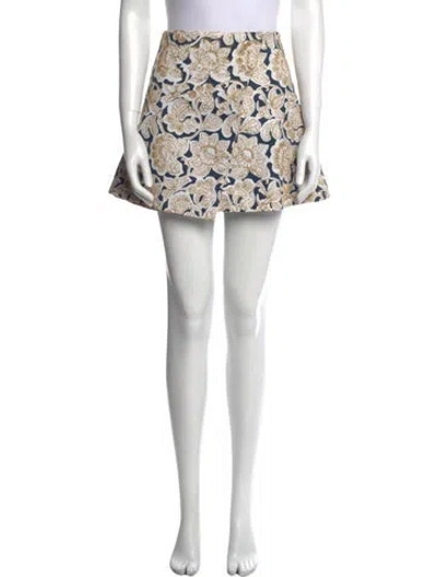 Pre-owned Suno Floral Print Mini Skirt In Neutral