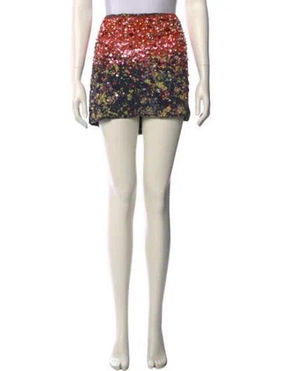 Pre-owned Suno Floral Print Mini Skirt In Neutral