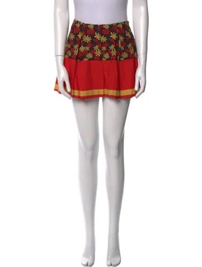 Pre-owned Suno Floral Print Mini Skirt In Red