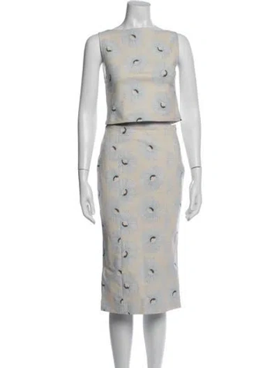 Pre-owned Suno Floral Print Skirt Set In Neutrals