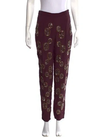 Pre-owned Suno Floral Print Straight Leg Pants In Multi