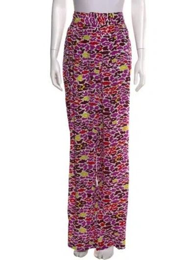 Pre-owned Suno Floral Print Wide Leg Pants In Multi