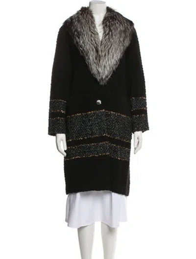 Pre-owned Suno Fur Coat In Black