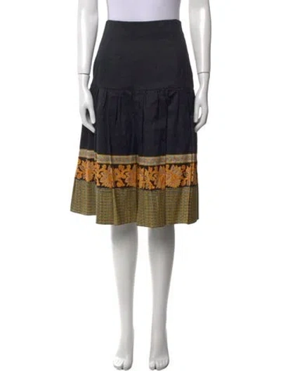 Pre-owned Suno Graphic Print Knee-length Skirt In Black