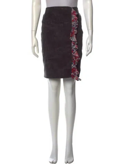 Pre-owned Suno Graphic Print Knee-length Skirt In Gray