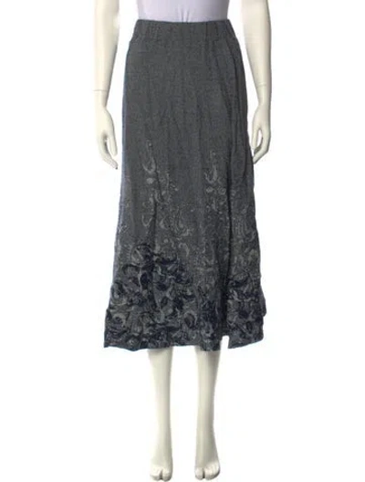 Pre-owned Suno Graphic Print Midi Length Skirt In Blue