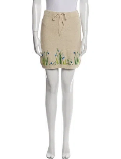 Pre-owned Suno Graphic Print Mini Skirt In Neutral