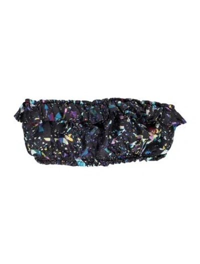 Pre-owned Suno Graphic Print Ruffle Embellishment Top W/ Tags In Blue