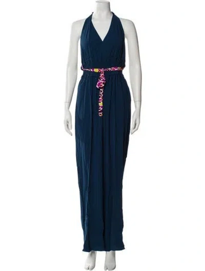 Pre-owned Suno Halterneck Jumpsuit In Blue