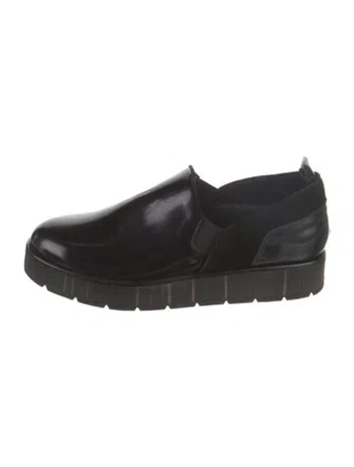 Pre-owned Suno Leather Loafers In Black