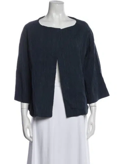 Pre-owned Suno Linen Jacket In Blue