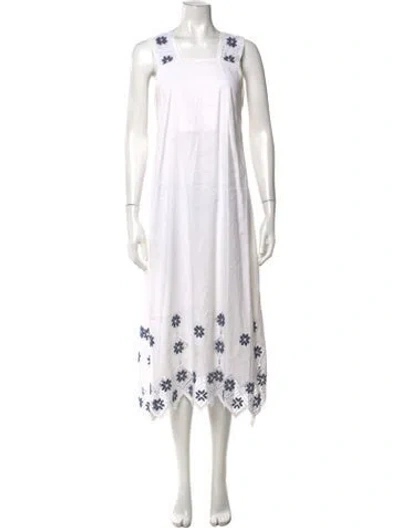 Pre-owned Suno Linen Midi Length Dress In White