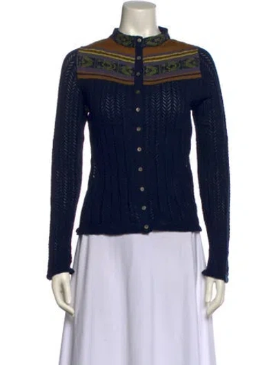 Pre-owned Suno Merino Wool Striped Sweater In Blue