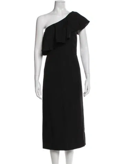 Pre-owned Suno One-shoulder Long Dress In Black