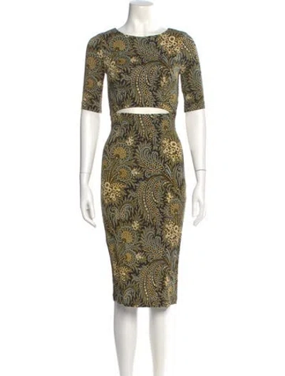 Pre-owned Suno Paisley Print Midi Length Dress In Multi