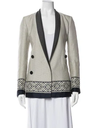 Pre-owned Suno Patterned Blazer In White