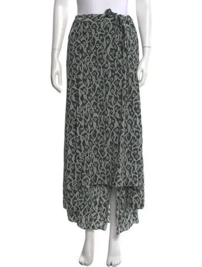 Pre-owned Suno Patterned Long Skirt In Green