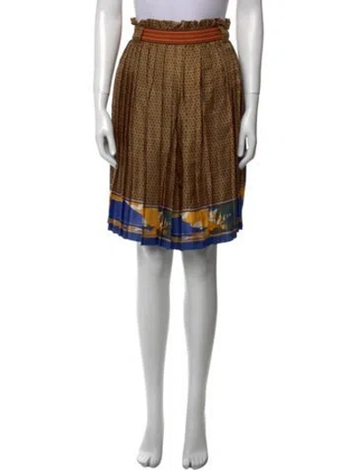 Pre-owned Suno Plaid Print Knee-length Shorts In Brown
