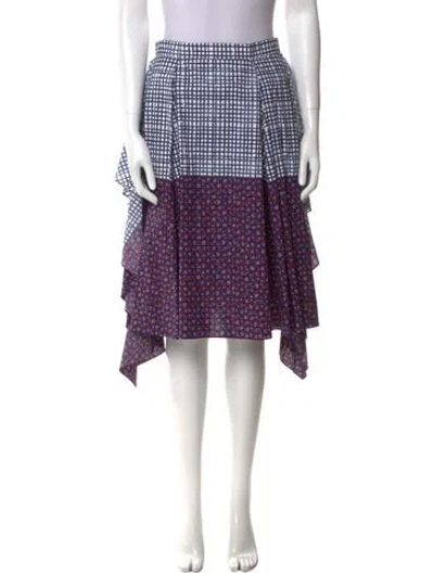 Pre-owned Suno Plaid Print Knee-length Skirt In Blue