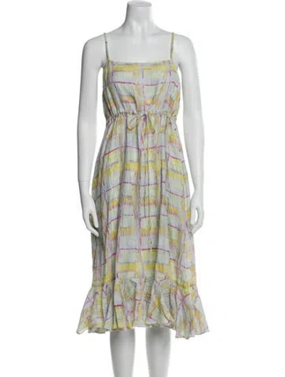 Pre-owned Suno Plaid Print Midi Length Dress In Multi