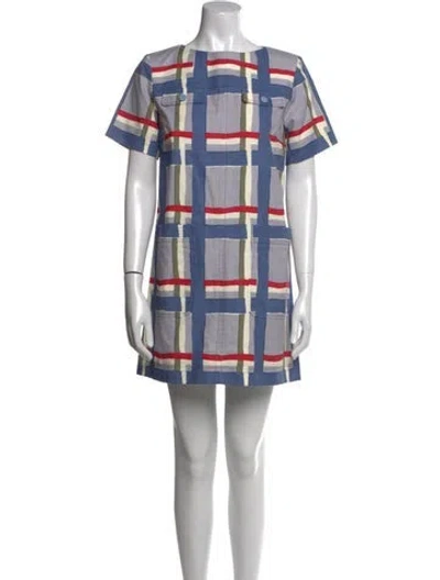 Pre-owned Suno Plaid Print Mini Dress In Multi