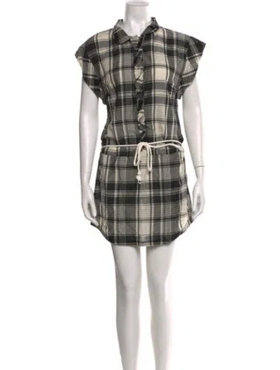 Pre-owned Suno Plaid Print Mini Dress In Multi