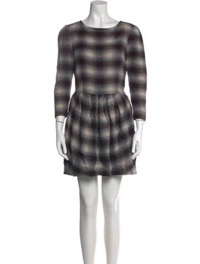Pre-owned Suno Plaid Print Mini Dress In Multi