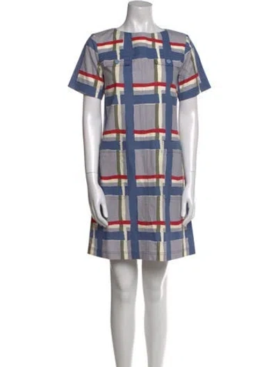 Pre-owned Suno Plaid Print Mini Dress In Multi