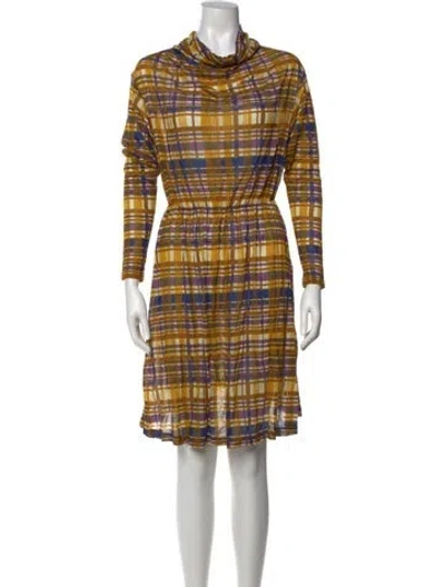 Pre-owned Suno Plaid Print Mini Dress In Neutral