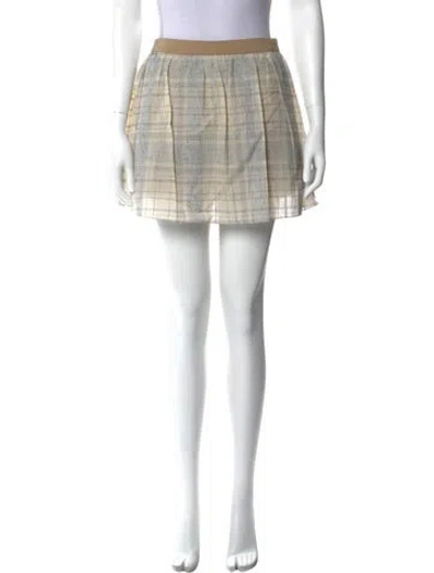 Pre-owned Suno Plaid Print Mini Shorts In Blue