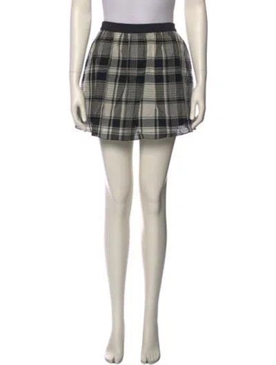 Pre-owned Suno Plaid Print Mini Shorts In Neutral