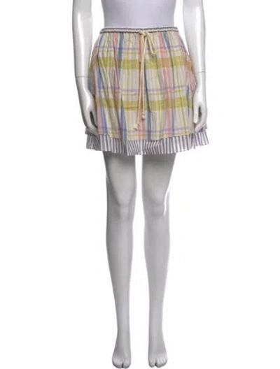 Pre-owned Suno Plaid Print Mini Skirt In Gray