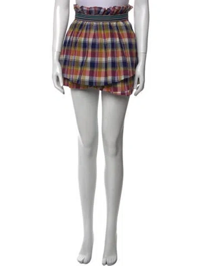 Pre-owned Suno Plaid Print Mini Skirt In Gray