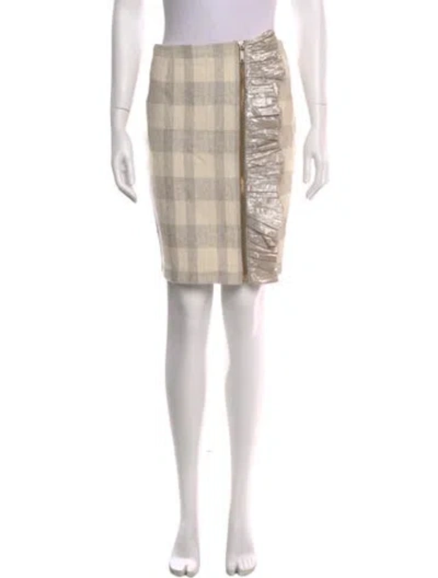 Pre-owned Suno Plaid Print Mini Skirt In Gray