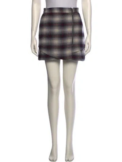 Pre-owned Suno Plaid Print Mini Skirt In Neutral