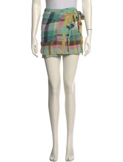 Pre-owned Suno Plaid Print Mini Skirt In Neutral