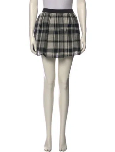 Pre-owned Suno Plaid Print Mini Skirt In Neutral