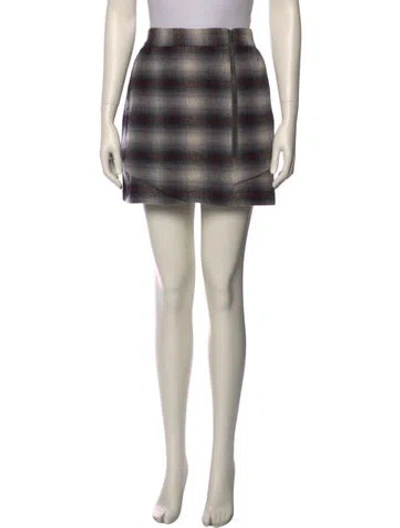 Pre-owned Suno Plaid Print Mini Skirt In Neutral
