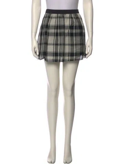 Pre-owned Suno Plaid Print Mini Skirt In Neutral