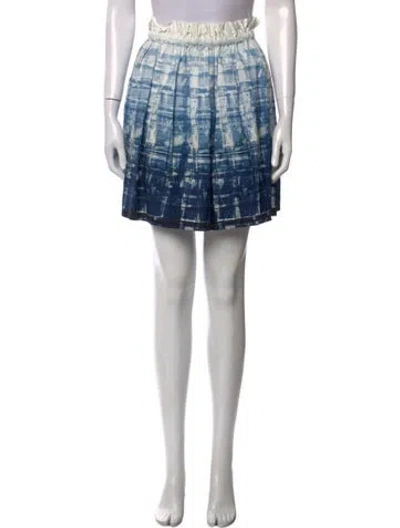 Pre-owned Suno Plaid Print Mini Skirt In White