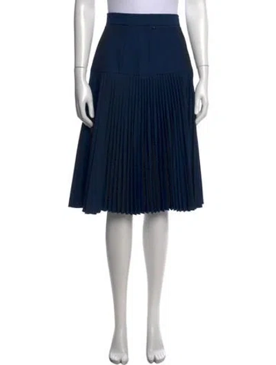 Pre-owned Suno Pleated Accents Midi Length Skirt In Blue