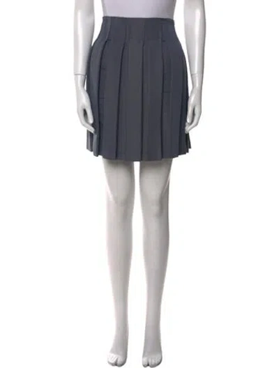 Pre-owned Suno Pleated Accents Mini Skirt In Gray
