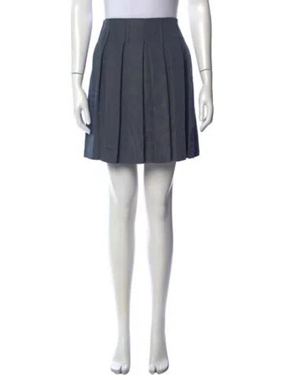 Pre-owned Suno Pleated Accents Mini Skirt In Gray