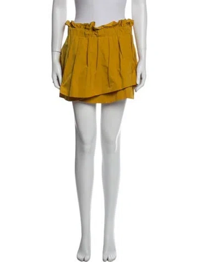 Pre-owned Suno Pleated Accents Mini Skirt In Yellow