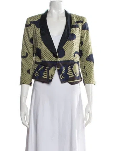 Pre-owned Suno Polka Dot Print Blazer In Green