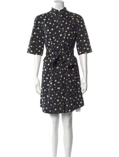 Pre-owned Suno Polka Dot Print Knee-length Dress In Black