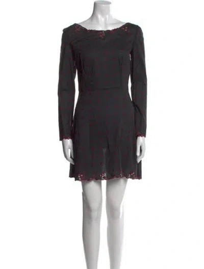 Pre-owned Suno Polka Dot Print Mini Dress In Gray