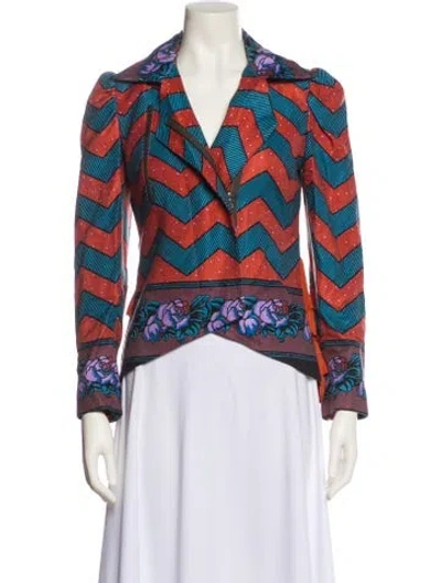 Pre-owned Suno Printed Blazer In Blue