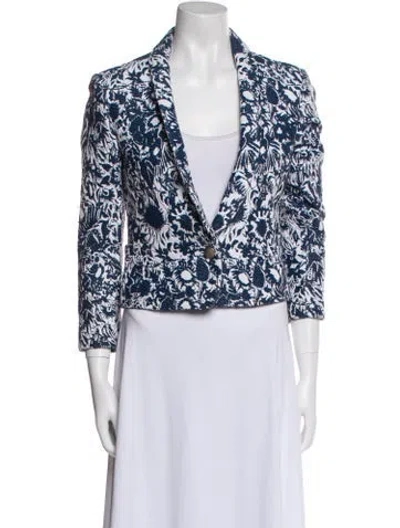 Pre-owned Suno Printed Blazer In Blue