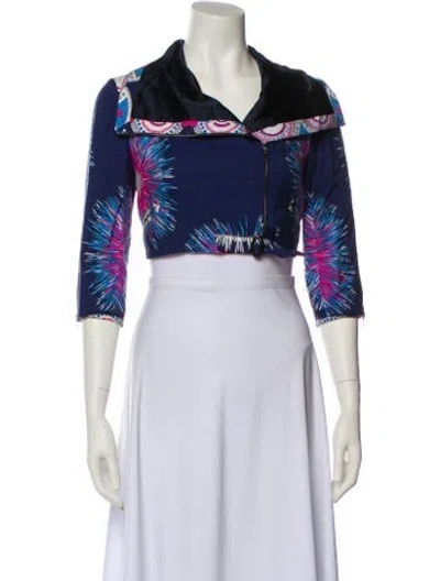 Pre-owned Suno Printed Bolero In Blue